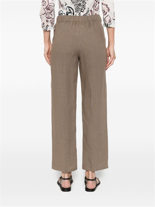 Pantalone donna Emme Marella infilato in lino tortora EMME Marella | SAUNA005